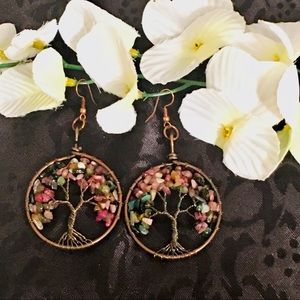 Tourmaline Tree of Life Earrings